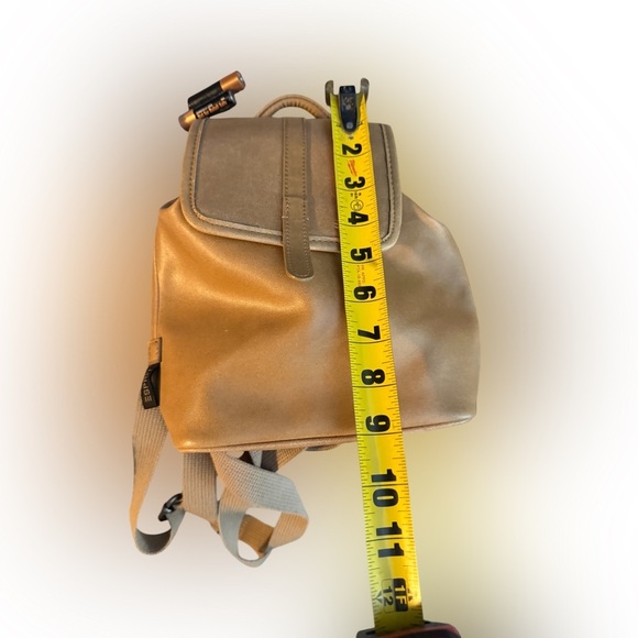 Esprit Vintage Mini Backpack Purse - Tan Vegan Leather - Picture 12 of 13